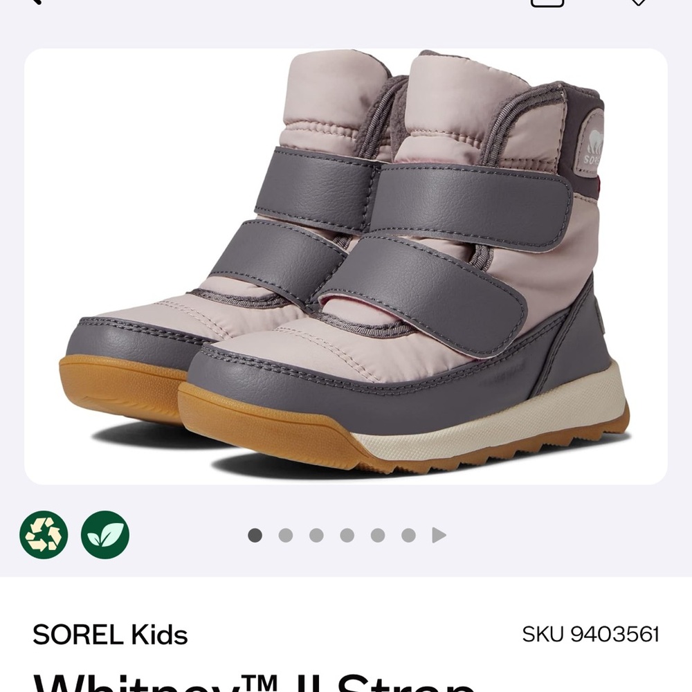 Sorel Toddler Whitney II Strap Snow Boots NWOT